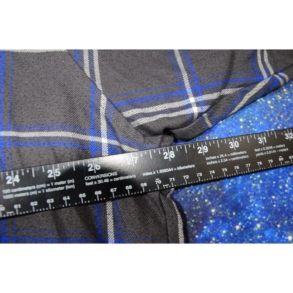 Dixxon Flannel Company Shirt Mens 3XL Gray Blue Plaid Snap‎ Performance Machine